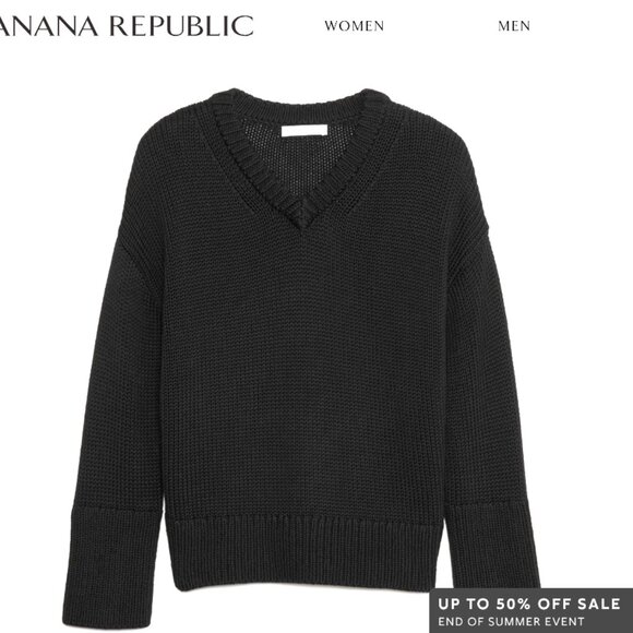 Banana Republic Cotton V-neck Sweater S relaxed - Picture 1 of 5